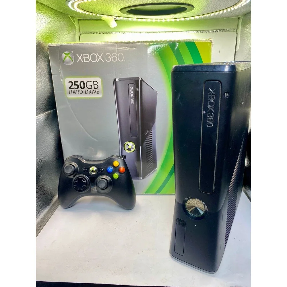 Microsoft Xbox 360 Slim Console 250GB Black - Tested - In Box Matching Serials